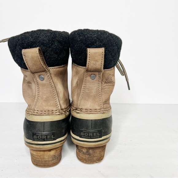 Sorel Slimpack III Lace Snow Boot Winter Insulated Tan Leather Size 7.5 Women’s - Picture 6 of 6
